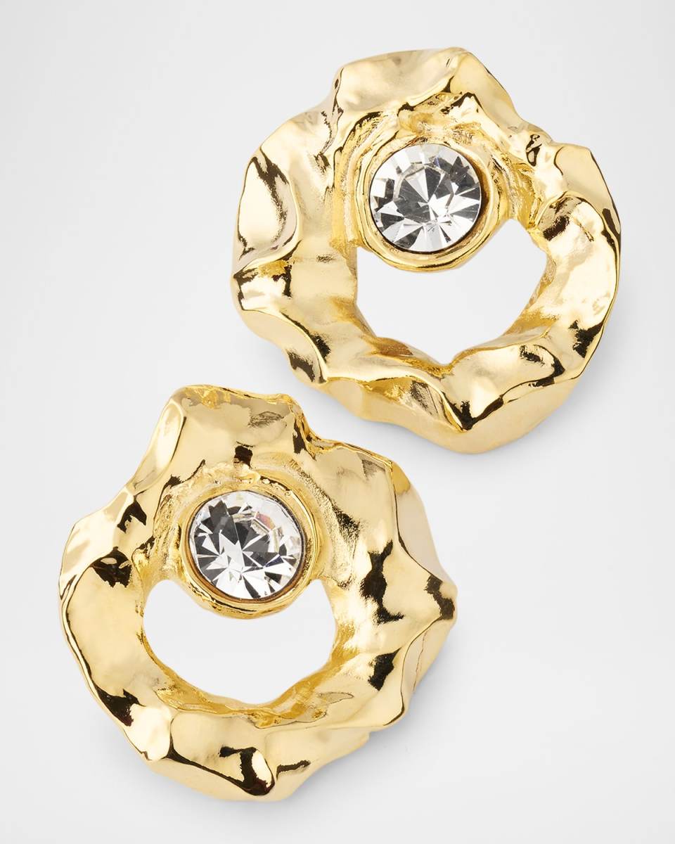 Round Textured Stud Earrings